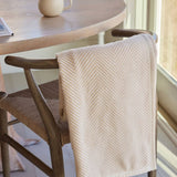 Harborview Herringbone Cream Blanket