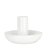 Petite White Glass Taper Holder