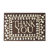Coffee & Sky Blue Patterned Thank You Card