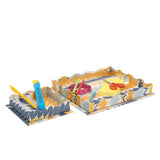 Nesting Scalloped Hand-Marbled Trays in Golden Blue: Large Tray