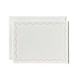 Letterpressed Notecard No. 04 Wavy Lilac Border