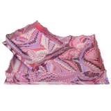 Nesting Scalloped Hand-Marbled Trays in Florentine Pink: Large Tray