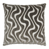 Isabel Brown and Tan Wavy Velvet Throw Pillow