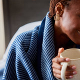Harborview Herringbone Midi Navy Blanket