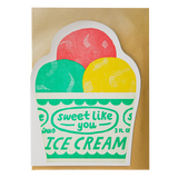 Ice Cream Pot Cut-Out Greeting Card