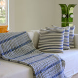 Blue Stripes Sujani Quilt: Queen Size