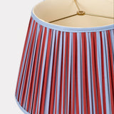 16" Pleated Empire Lampshade Red and Blue Stripes