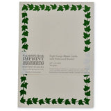 8 Menu Cards with Patterned Border in Pea Green