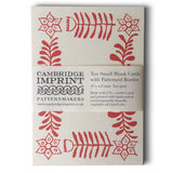 10 Small Cards with Patterned Border in Red
