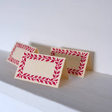 Raspberry Patterned Place Cards (Set of 12)