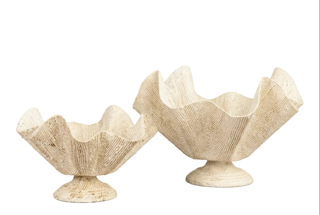 Sculpted Bloom Pedestal Bowl