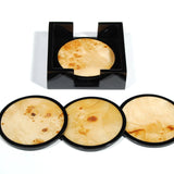 Round Mappa Burl Coasters (Set of 4)