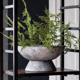 Weathered Stone Pedestal Bowl Planter