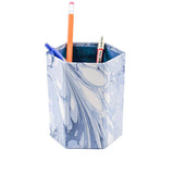 Hand-Marbled Pencil Holder Organizer in Ocean Wave