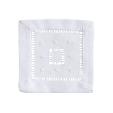Classic Hemstitch with Embroidered Border Napkin in White (Set of 4)