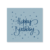 Blue Birthday Linen-Like Cocktail Napkins