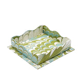 Trinket Cocktail Napkin Tray in Robin Blue Marbling