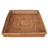 Handwoven Rattan Square Serving Tray