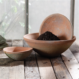 Rustic Terra Cotta Bowl Antique Red Large