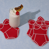 Red Swimsuit Cocktail Napkins (Set of 4)