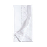 Classic Hemstitch with Embroidered Border Napkin in White (Set of 4)