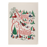 Christmas Village Letterpress Greeting Card