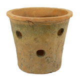 Rustic Terra Cotta Orchid Pot with Saucer