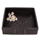 Handwoven Rattan Black Napkin Holder