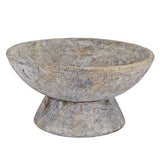 Weathered Stone Pedestal Bowl Planter