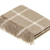 Merino Lambswool Windowpane Beige Throw