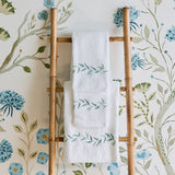 Weezie Green Willow Embroidered Bath Towel