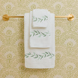 Weezie Green Willow Embroidered Bath Towel
