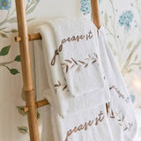 Weezie Taupe Willow Embroidered Towel