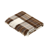 Brown and Cream Merino Lambswool Tartan Throw