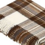 Brown and Cream Merino Lambswool Tartan Throw